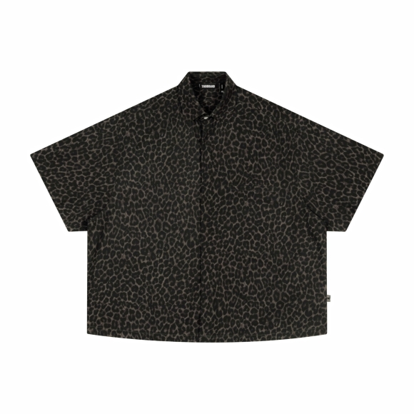 THBB LEOPARD-BOXY SHIRTS - GREY