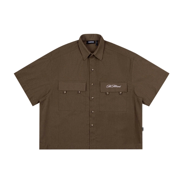 THBB CLASSIC LINEN SHIRTS - BROWN