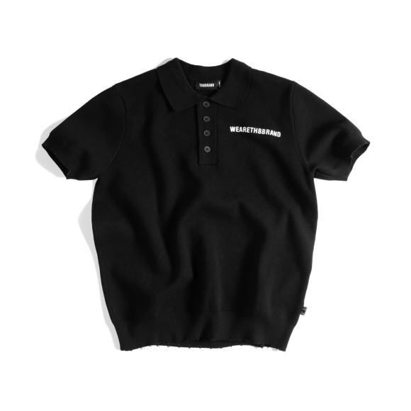 THBB KNIT POLO - BLACK 