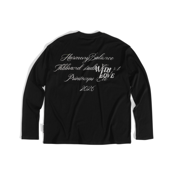 THBB LONG SLEEVES WITH LOVE -  BLACK 