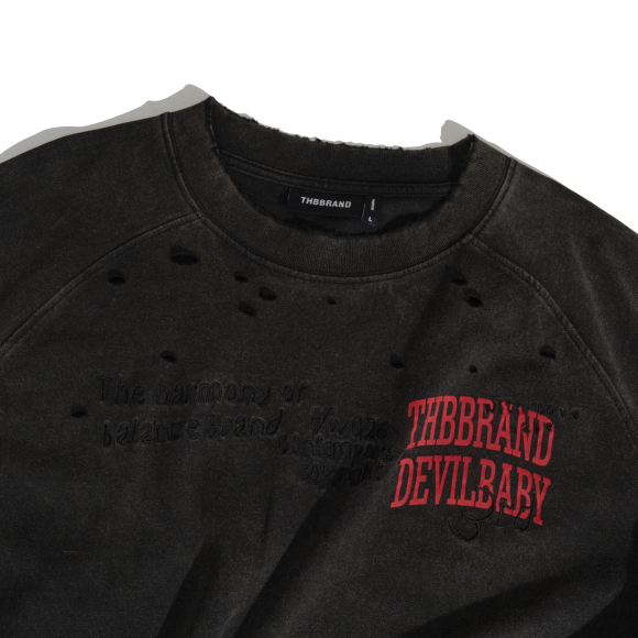 THBB DEVIL MADE LONG SLEEVES - BLACK WASHED 