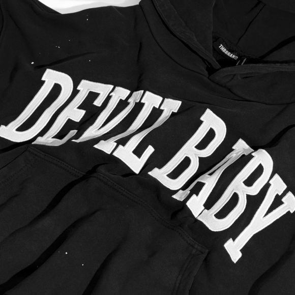 THBB DEVILBABY HOODIE - BLACK WASHED