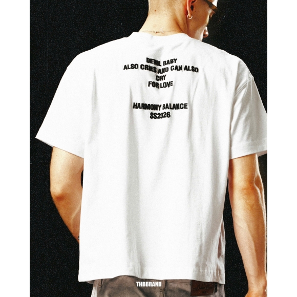 DEVIL  BABY CAN CRIES TSHIRT - WHITE