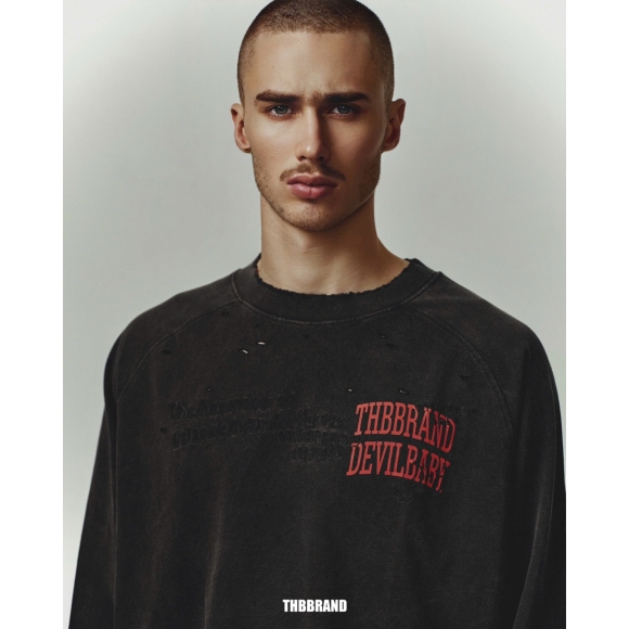THBB DEVIL MADE LONG SLEEVES - BLACK WASHED 