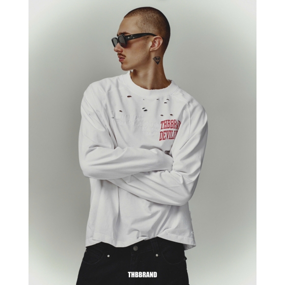 THBB DEVIL MADE LONG SLEEVES - WHITE