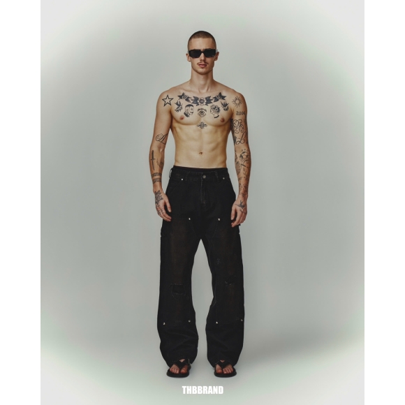 THBB DOUBLE KNEE MIDNIGHT - BLACK