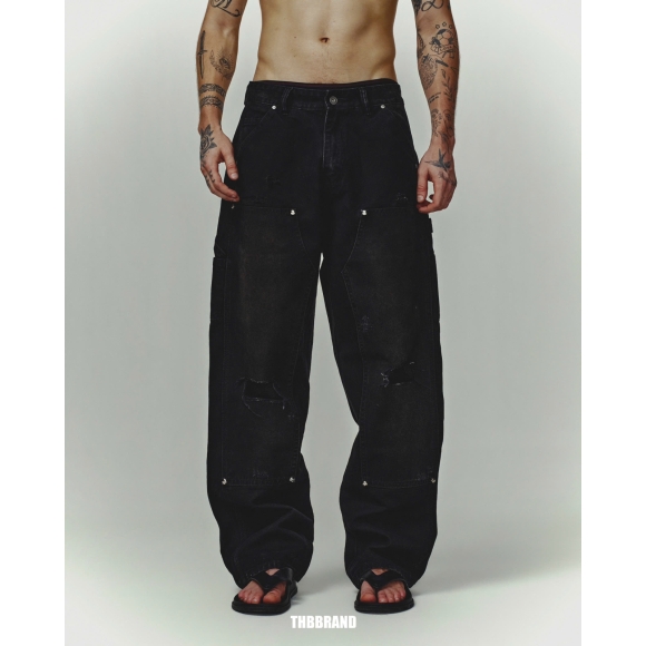 THBB DOUBLE KNEE MIDNIGHT - BLACK