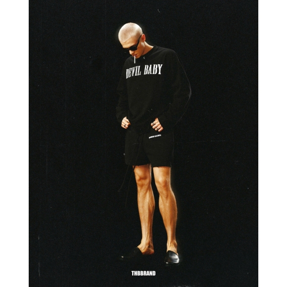 THBB SWEATSHORT FW25 - BLACK