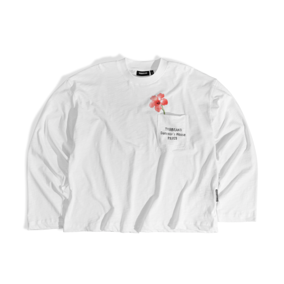 THBB HIBISCUS LONG SLEEVES - WHITE
