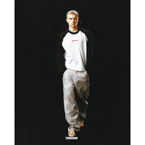 THBB BASIC RAGLAN - WHITE + BLACK 