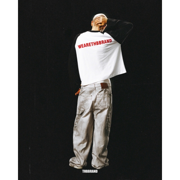 THBB BASIC RAGLAN - WHITE + BLACK 