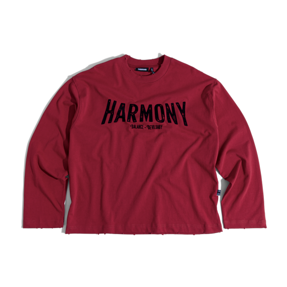 THBB HARMONY VELVET LONG SLEEVES - WINE RED