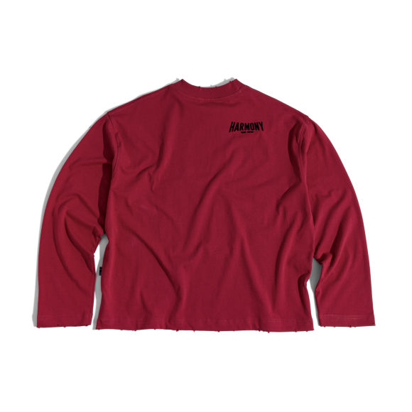 THBB HARMONY VELVET LONG SLEEVES - WINE RED