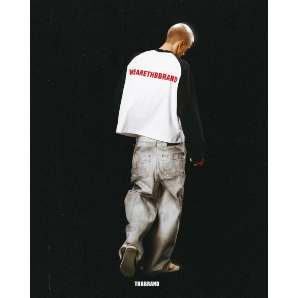 THBB BASIC RAGLAN - WHITE + BLACK 