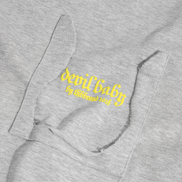 THBB BOXY DEVILBABY TORN POCKET - PREMIUM GREY