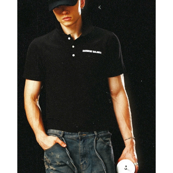  THBB POLO BODY FIT -BLACK