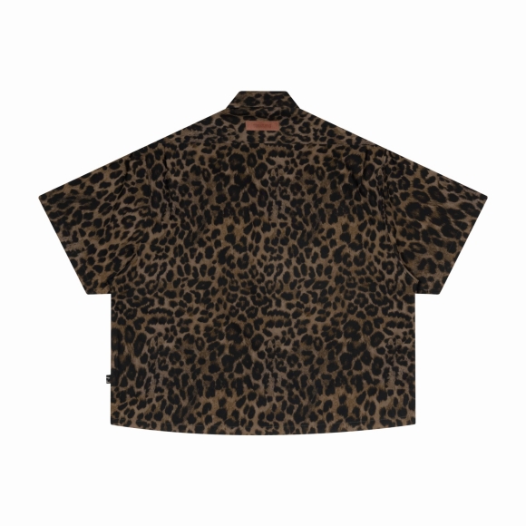 THBB LEOPARD-BOXY SHIRTS - BROWN