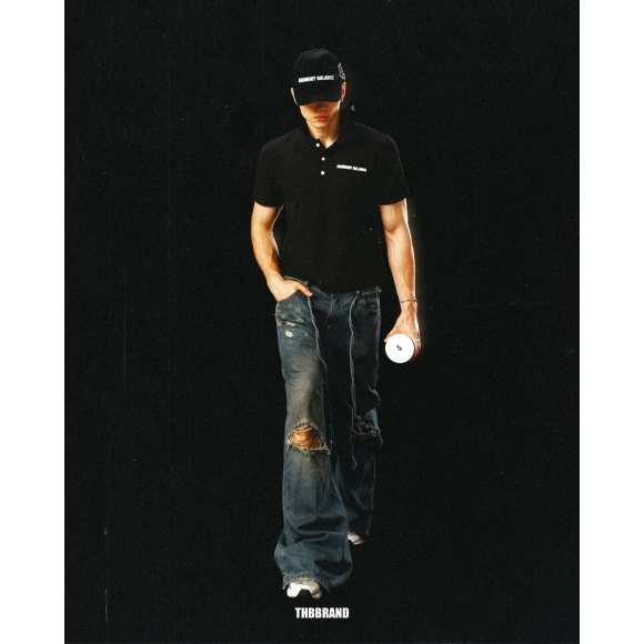  THBB POLO BODY FIT -BLACK