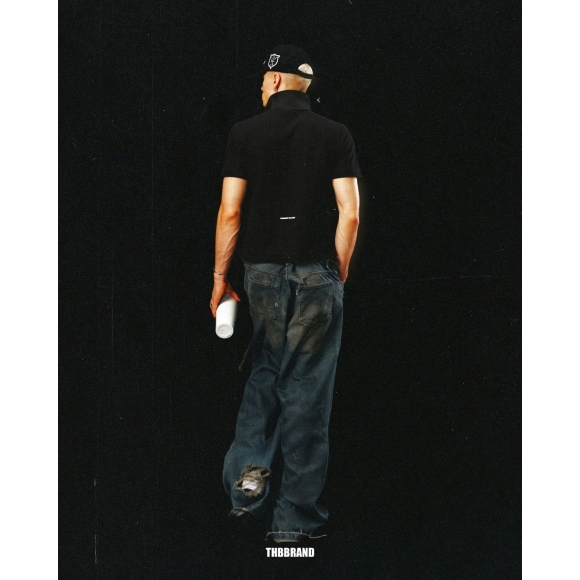  THBB POLO BODY FIT -BLACK