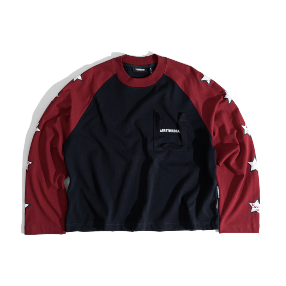 THBB FARM LONG SLEEVES - NAVY BLUE + WINE