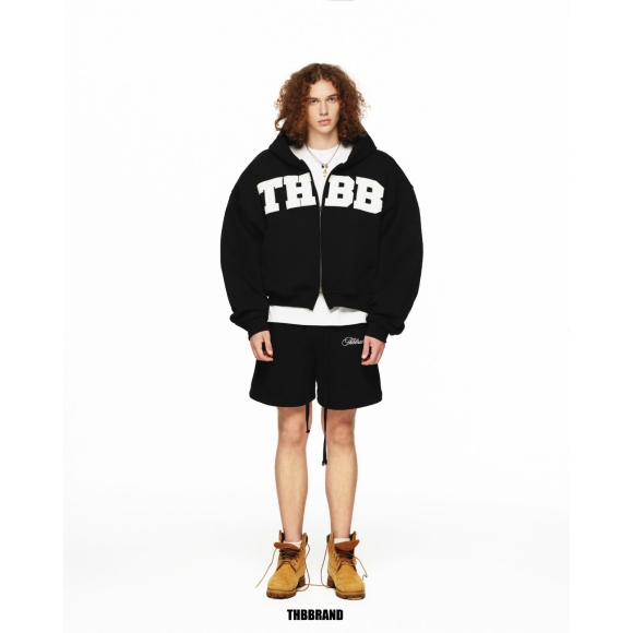 THBB HOODIE ZIPPER BIG LOGO - BLACK
