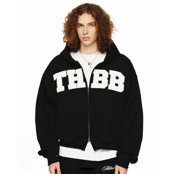 THBB HOODIE ZIPPER BIG LOGO - BLACK