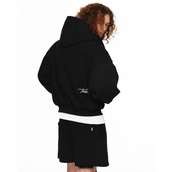 THBB HOODIE ZIPPER BIG LOGO - BLACK