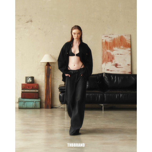 THBB DENIM MENY POCKET - BLACK