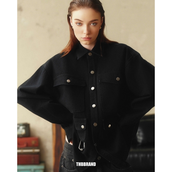 THBB DENIM MENY POCKET - BLACK