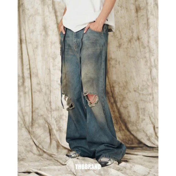 THBB WASHED FITTER DENIM
