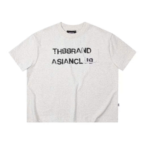 THBB TORN POCKET TSHIRT - LIGHT GREY