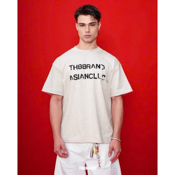 THBB TORN POCKET TSHIRT - LIGHT GREY