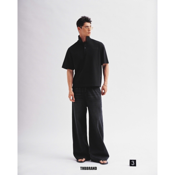 THBB ‘25 BASIC POLO - BLACK