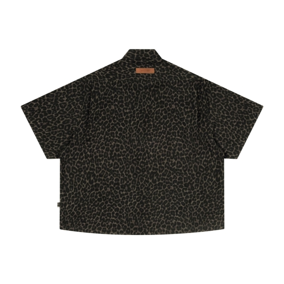 THBB LEOPARD-BOXY SHIRTS - GREY