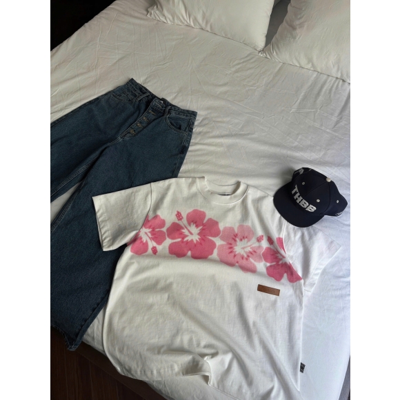 THBB HIBISCUS TSHIRT - WHITE