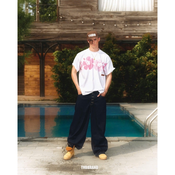THBB HIBISCUS TSHIRT - WHITE