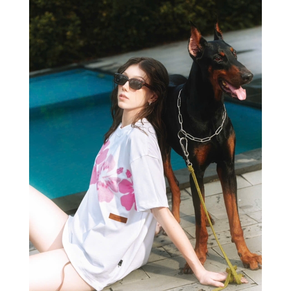 THBB HIBISCUS TSHIRT - WHITE