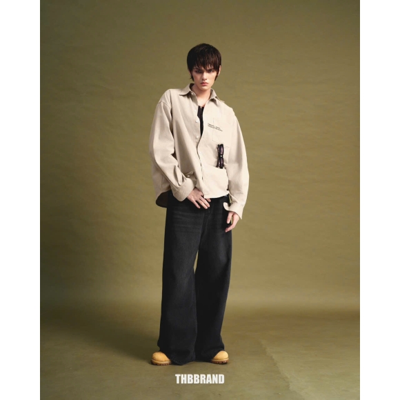 THBB BIG OXFORD SHIRT - BEIGE