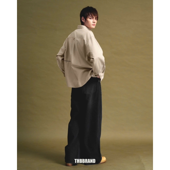 THBB BIG OXFORD SHIRT - BEIGE