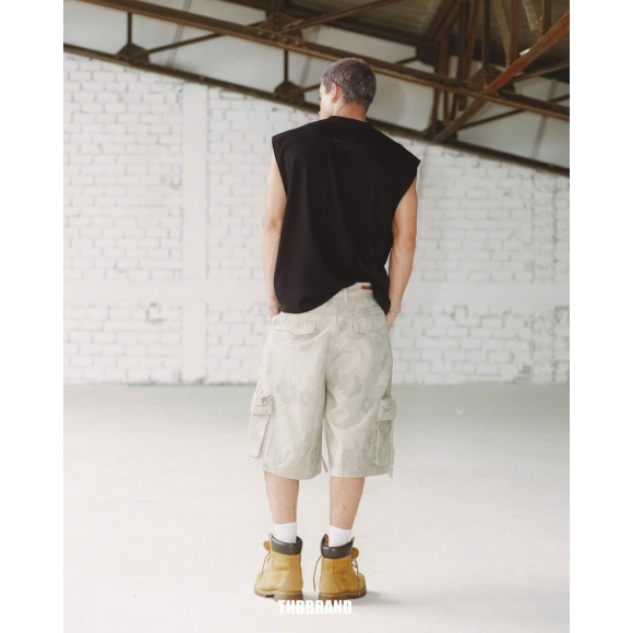 THBB HIBISCUS BAGGY SHORTS - BEIGE