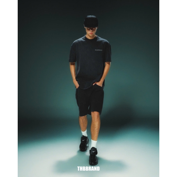 THBB BASIC WASHED  TSHIRT - BLACK