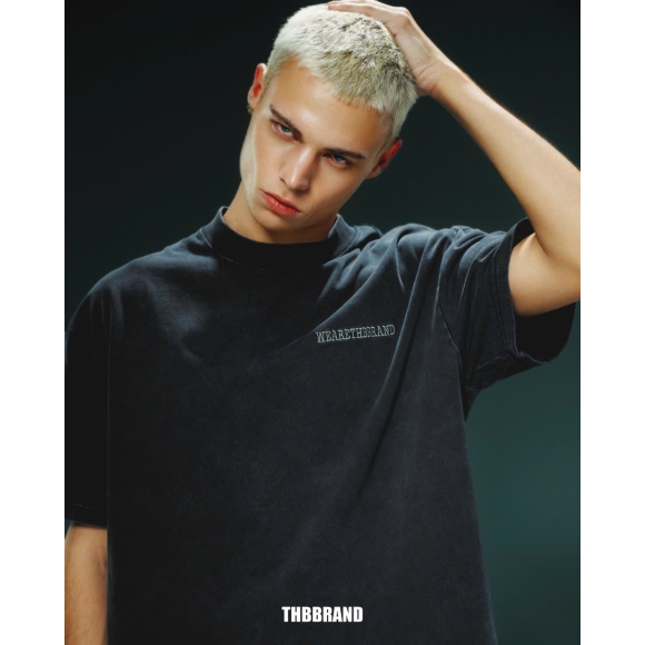 THBB BASIC WASHED  TSHIRT - BLACK
