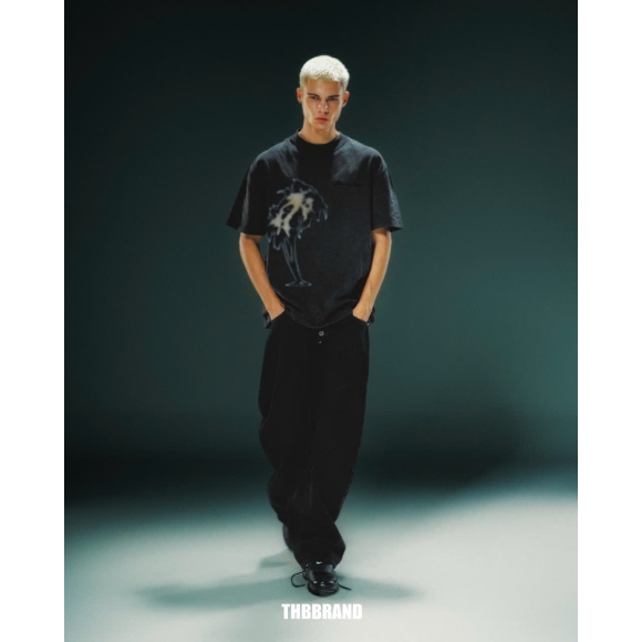 THBB COCO RESORT WASHED  TSHIRT - BLACK