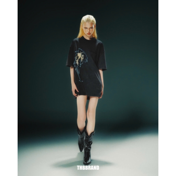 THBB COCO RESORT WASHED  TSHIRT - BLACK