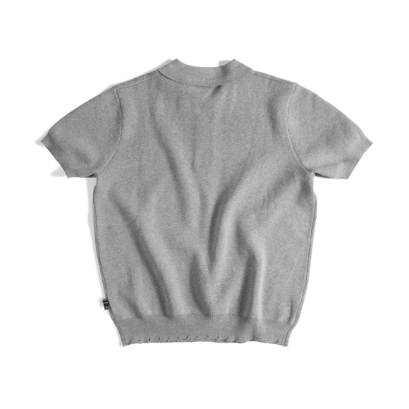 THBB KNIT POLO - PREMIUM GREY 