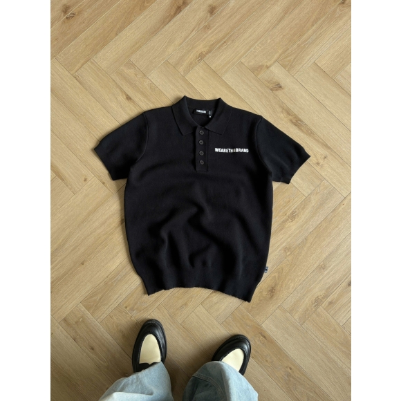 THBB KNIT POLO - BLACK 
