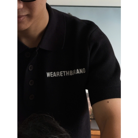 THBB KNIT POLO - BLACK 