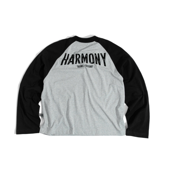 THBB HARMONY RAGLAN LONG SLEEVES - PREMIUM GREY + BLACK