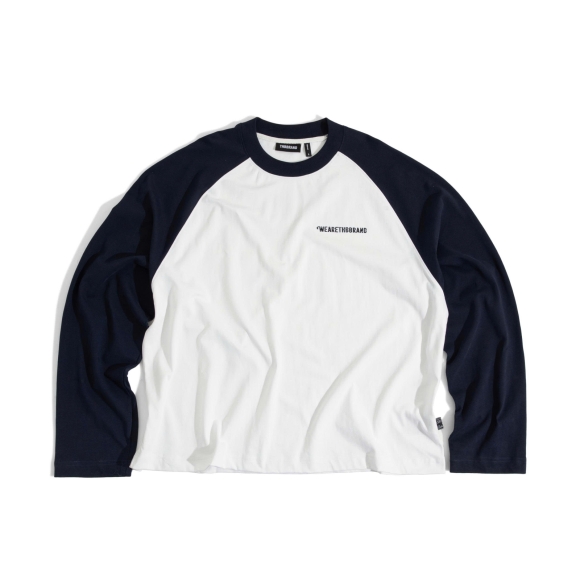THBB HARMONY RAGLAN LONG SLEEVES - WHITE + NAVY
