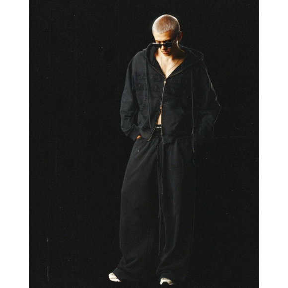 THBB WASHED SWEATPANTS - BLACK